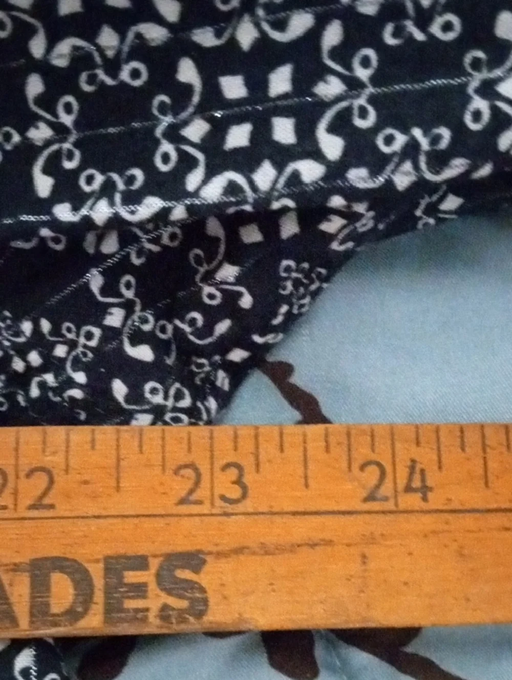 Garnet Hill Navy and White Patchwork Print Peasant Blouse - Picture 6 of 10